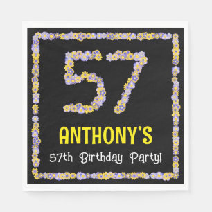 Serviette En Papier 57e Anniversaire : Nombre de fleurs florales, nom