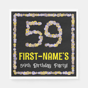 Serviette En Papier 59e Anniversaire : Nombre de fleurs florales, nom