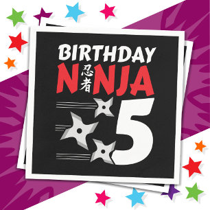 Serviette En Papier 5 Ans Ninja Party Stars Enfants 5e anniversaire