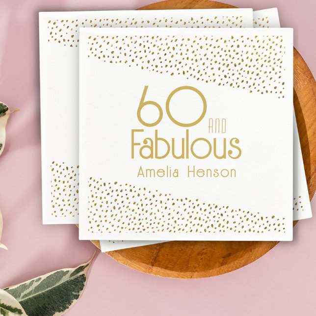Serviette En Papier 60 et Fabulous Gold Parties scintillant 60e annive (Créateur téléchargé)