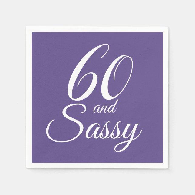 Serviette En Papier 60 et fête d'anniversaire Sassy Purple (Devant)