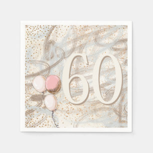 Serviette En Papier 60 Grande typographie Gold Confetti Swirl 60e part