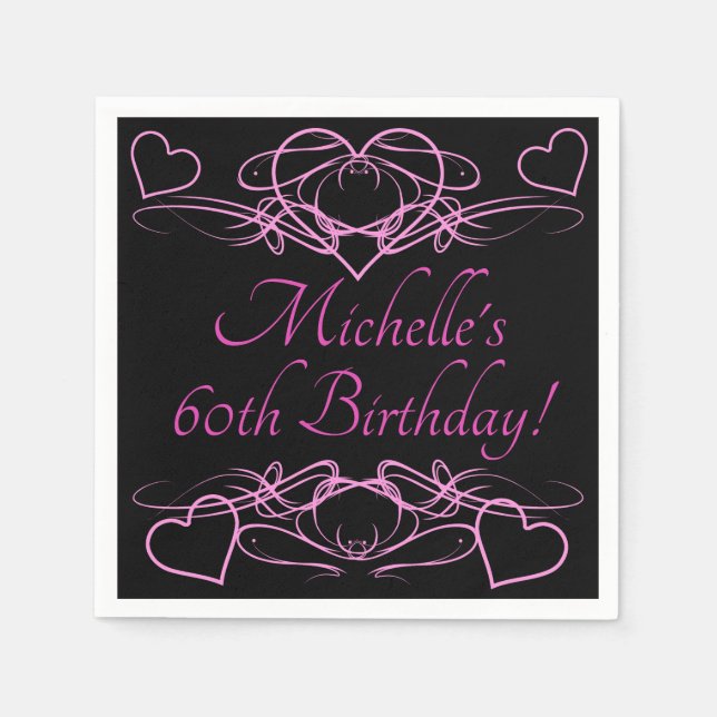 Serviette En Papier 60e anniversaire de la femme (Devant)