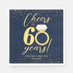 Serviette En Papier 60e anniversaire de Mariage d'or