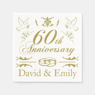 Serviette En Papier 60e anniversaire de Mariage personnalisé