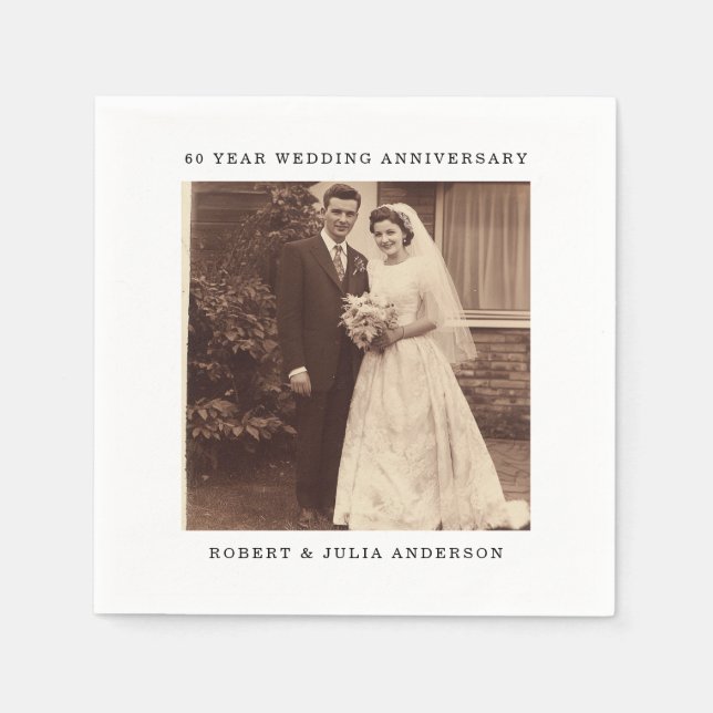 Serviette En Papier 60e anniversaire du Mariage Diamond Photo personna (Devant)