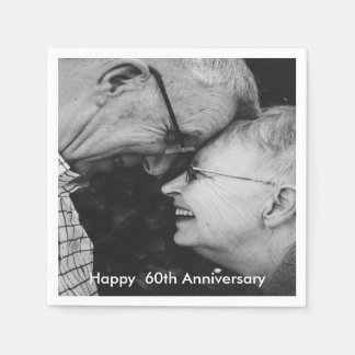 Serviette En Papier 60e anniversaire du Mariage Photo personnalisée