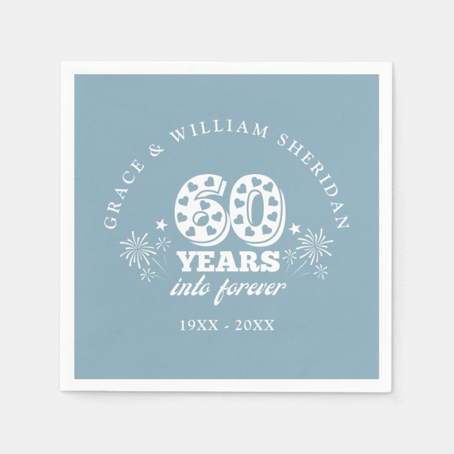 Serviette En Papier 60e anniversaire du Mariage pour toujours (Devant)