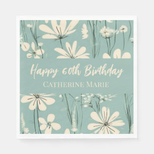 Serviette En Papier 60e anniversaire Floral