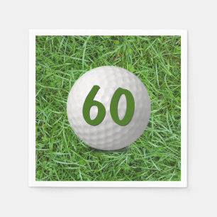 Serviette En Papier 60e anniversaire Golf Ball on Grass