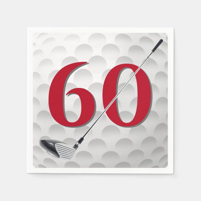 Serviette En Papier 60e anniversaire Golf Club Napkins (Devant)