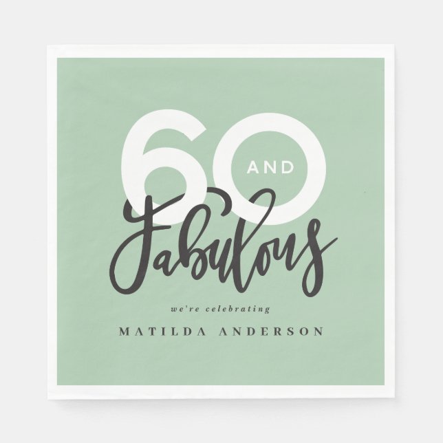 Serviette En Papier 60e anniversaire rendant 60 look bon moderne (Devant)