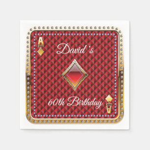 Serviette En Papier 60e Poker carte de jeu Casino Anniversaire serviet