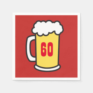 Serviette En Papier 60ème Jalon Anniversaire Bière Serviettes