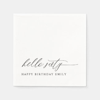 Serviette En Papier 60th Birthday Party Hello 60 Modern Milestone