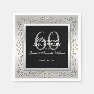 Serviette En Papier 60th Wedding Anniversary