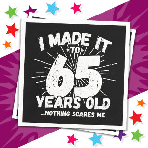 Serviette En Papier 65 ans vieux mème sarcastique drôle 65ème annivers
