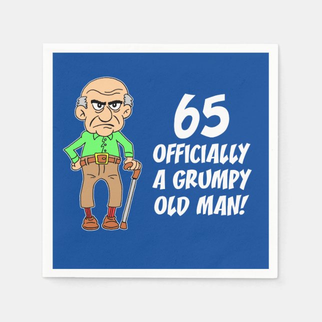 Serviette En Papier 65 Officiellement Un Vieux Homme Grave (Devant)