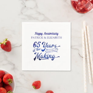Serviette En Papier 65e anniversaire 65 ans dans le Sapphire