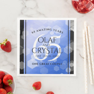 Serviette En Papier 65e anniversaire de l'élégant Mariage Blue Sapphir