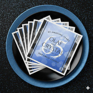 Serviette En Papier 65e anniversaire de l'élégant Mariage Blue Sapphir