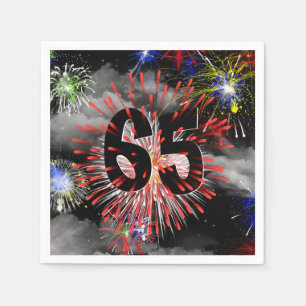Serviette En Papier 65e anniversaire Feu d'artifice dans les nuages se
