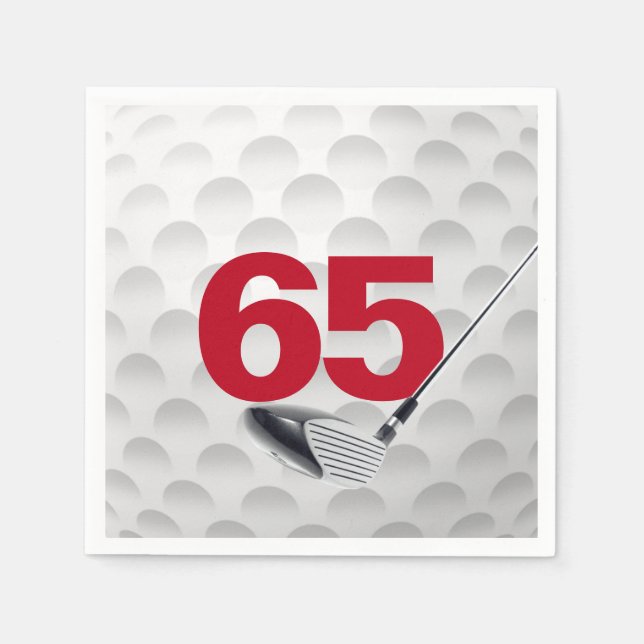 Serviette En Papier 65e anniversaire Golf Ball (Devant)