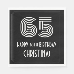 Serviette En Papier 65ème anniversaire : Art Déco Inspiré Look "65" +