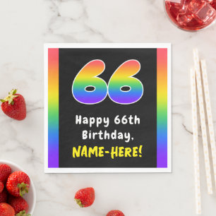 Serviette En Papier 66e anniversaire : Rainbow Spectrum # 66, Nom pers