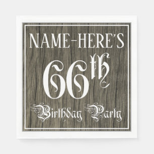Serviette En Papier 66e fête d'anniversaire — Script fantaisie, Faux W