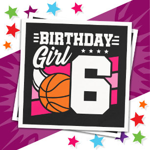 Serviette En Papier 6 ans Basketball Party 6e anniversaire fille