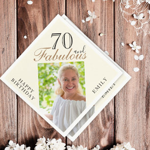 Serviette En Papier 70 et fabuleux script photo 70e anniversaire