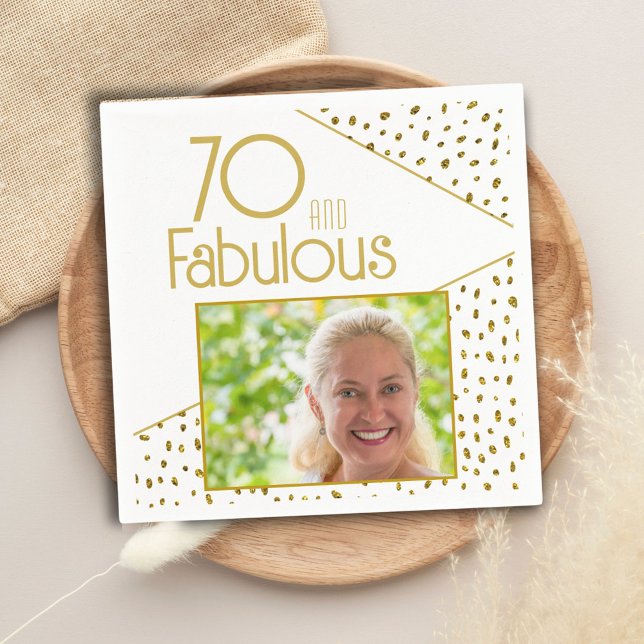 Serviette En Papier 70 et Fabulous Gold Parties scintillant Photo 70e  (Créateur téléchargé)