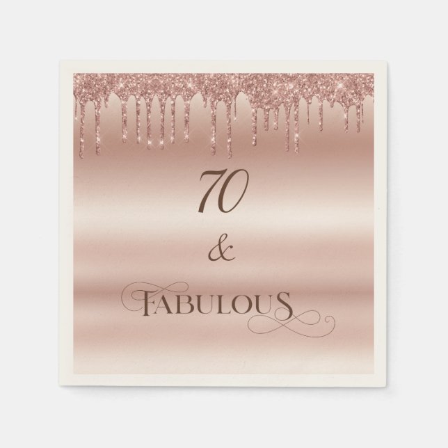 Serviette En Papier 70 Fabuleux Rose Gold Parties scintillant fête d'a (Devant)
