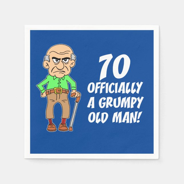 Serviette En Papier 70 Officiellement Un Vieux Homme Grave (Devant)