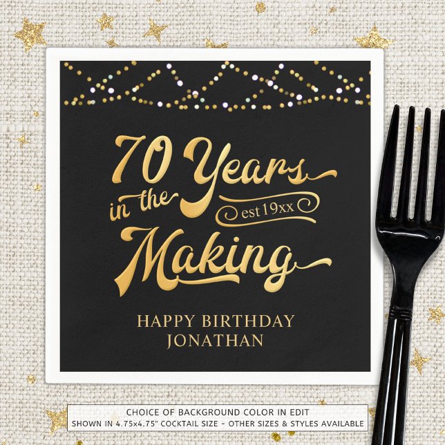 Serviette En Papier 70e anniversaire 70 ans rétro dans les lumières (Créateur téléchargé)