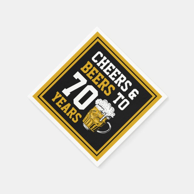 Serviette En Papier 70e anniversaire Cheers & Bières à 70 ans drôle (Coin)