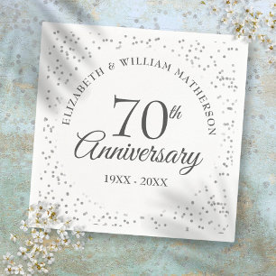 Serviette En Papier 70e anniversaire de mariage de platine