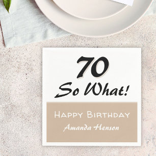 Serviette En Papier 70e anniversaire Drôle Citation beige