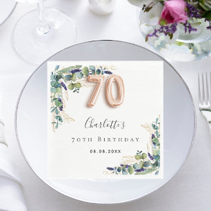 Serviette En Papier 70e anniversaire eucalyptus nom de la végétation