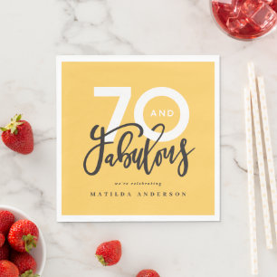 Serviette En Papier 70e anniversaire faisant paraître 70 sous un bon j