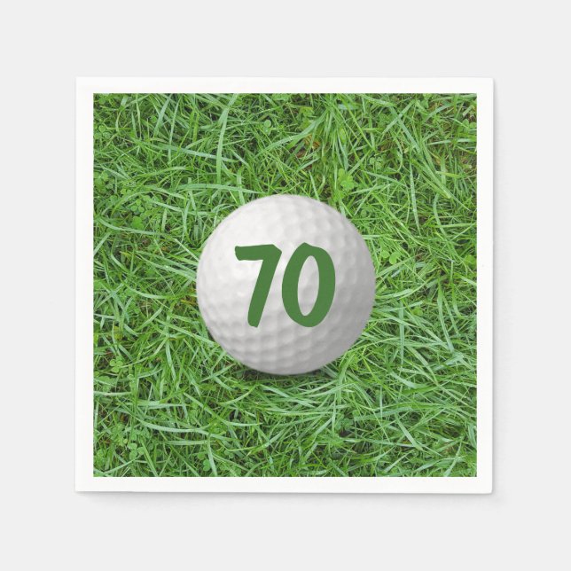 Serviette En Papier 70e anniversaire Golf Ball on Grass Napkins (Devant)