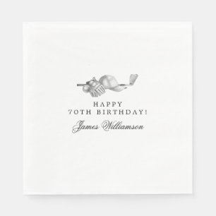 Serviette En Papier 70e Anniversaire Golf Thème modifiable