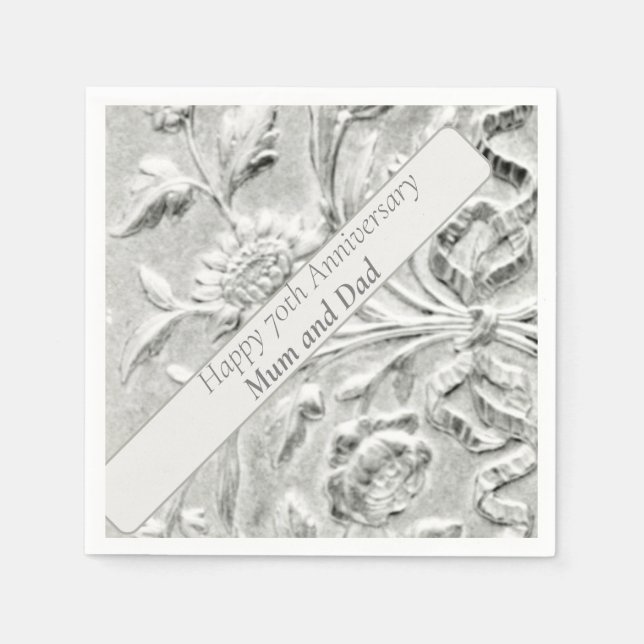 Serviette En Papier 70e anniversaire modifiable (Devant)