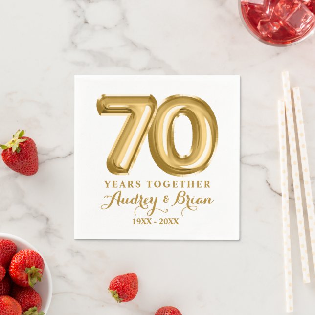 Serviette En Papier 70e anniversaire Personnalisé (En situation)