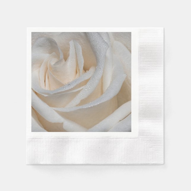 Serviette En Papier 7127-Rose blanche à mâchoire (Devant)