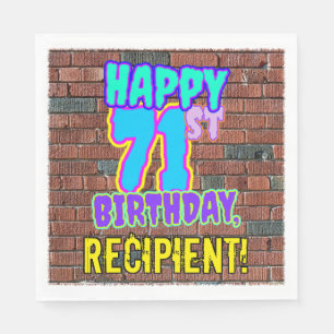 Serviette En Papier 71e anniversaire ~ Amusant, Graffiti urbain inspir