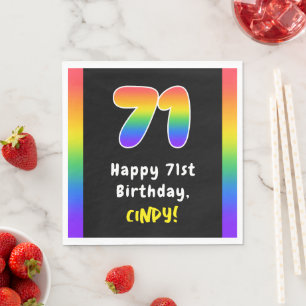 Serviette En Papier 71e anniversaire : Rainbow Spectrum # 71, Nom pers