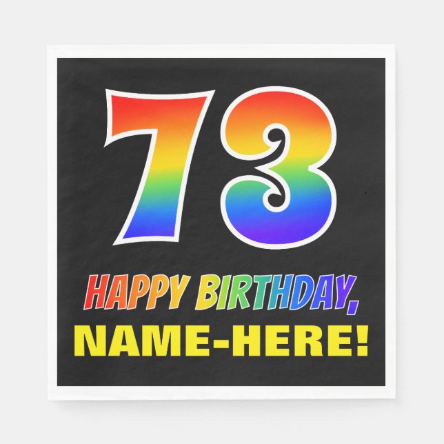 Serviette En Papier 73e anniversaire : audacieux, amusant, simple, arc (Devant)