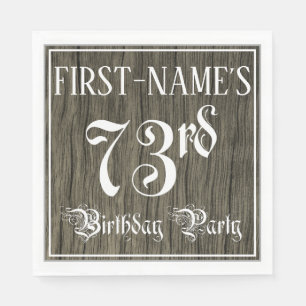Serviette En Papier 73e fête d'anniversaire — Script fantaisie, Fau